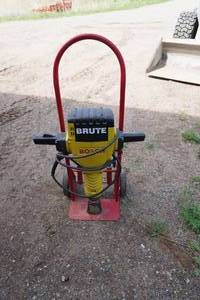 lot 8 image: Boss Brute Electric Jack Hammer With Custom StandCart With 2 Bits