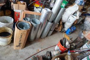 lot 41 image: Large Lot of Galvanized Furnace Pipe and Flashing