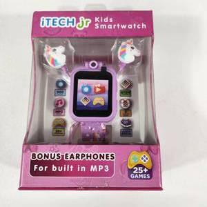 iTech Jr Kids Smartwatch Bonus Earphones For Built In MP3 25+ Fun Games And 10 AudioBooks Unicorn NEW