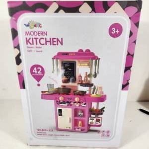 lot 9 image: New Modern Kitchen Steam Water Light Sound Pink 3 42 Accessories Height 63cm Length 45.5cm Width 22cm