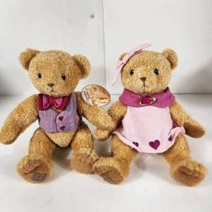 lot 67 image: Lot Of Two 10 Plush Cherished Teddies PinkPurple Excellent Condition