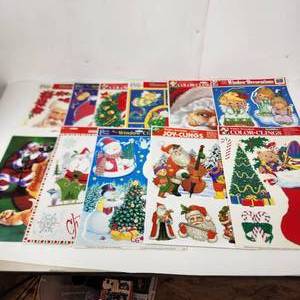 lot 83 image: Lot Of 11 Christmas Window Clings Great Condition A Few May Be Used Great Condition
