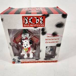 lot 95 image: Disney 101 Dalmatians Christmas Ornament With Bonus Mini Ornament Excellent Condition