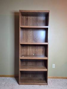 Large Wooden Bookshelf with Adjustable Shelves