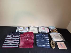 lot 27 image: Assorted Mens Polo Shirts Inc St Johns Bay SZ L, XL & VTG Embroidered Linens