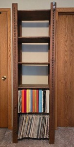 lot 44 image: Wooden Bookshelf with Carved Details -shelf contents not inc