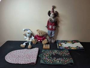 lot 72 image: Holiday Decor and Toys Collection Including Floral Standing Moose