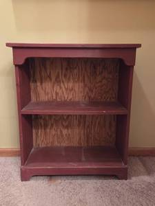 lot 74 image: Rustic Red Wooden Bookshelf