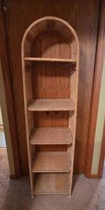 lot 77 image: Wicker Shelf Unit with 4 Tiers
