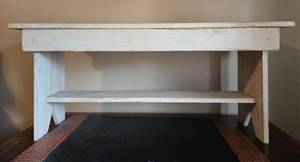 lot 81 image: Wooden Bench with Floral Design