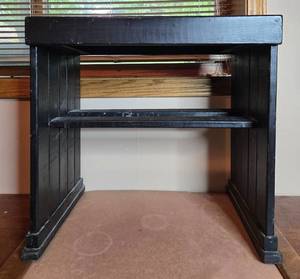 lot 179 image: Black Wooden Step Stool with Dual Steps