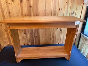 lot 220 image: Solid Wooden Hallway Console Table with Shelf