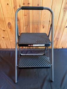 lot 239 image: Folding Two-Step Metal Ladder with Anti-Slip Steps
