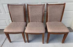 lot 249 image: Set of 3 Wooden Dining Chairs with Cushioned Seats