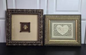 lot 278 image: Set of 2 Framed Art Pieces with Ornate Designs