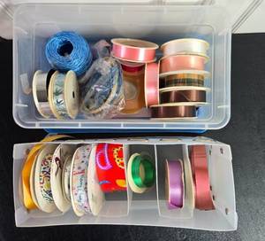 lot 286 image: Collection of Assorted Ribbons in Storage Boxes