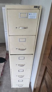 lot 290 image: Used 5-Drawer Vertical File Cabinet, 58 High