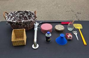 lot 291 image: Mixed Household Utility Set with Baskets, Tools, and More