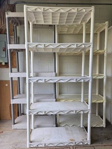 lot 299 image: Heavy Duty Plastic Storage Shelves