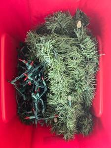 lot 300 image: Set of Artificial Christmas Greenery and Decorative LED Lights