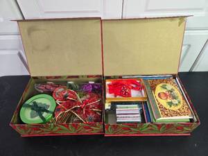 lot 301 image: Large Assortment of Holiday Cards, Gift Boxes, and Candy Cane Pens