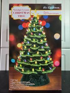 lot 328 image: Mr. Christmas Nostalgic Ceramic Christmas Tree with LED Lights