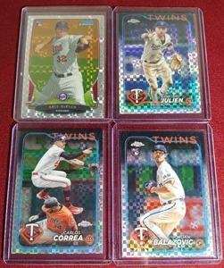 lot 1 image: (4) Minnesota Twins Xfractor Cards - (2) Rookies