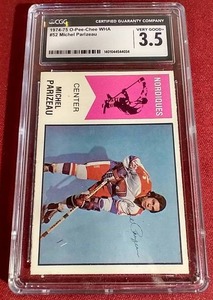 lot 4 image: 1974-75 O-Pee-Chee Michel Parizeau - CGC 3.5