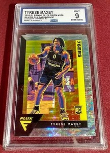 lot 7 image: 2020-21 Flux Silver Pulsar Tyrese Maxey Rookie Card - CCG 9