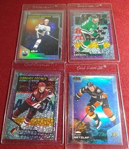 lot 9 image: (4) Numbered Hockey Cards