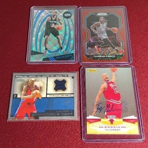 lot 10 image: (4) Basketball Cards - NumberedAutoGame-Used