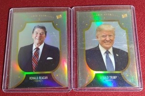 lot 14 image: (2) 2023 Pieces of the Past Refractors - Reagan & Trump