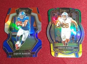 lot 15 image: (2) Saquon Barkley Select Die-Cut Prizms