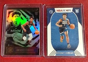 lot 29 image: (2) Anthony Edwards Rookie Cards