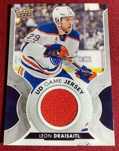 lot 34 image: 2017-18 Upper Deck Leon Draisaitl Game-Used Jersey Card
