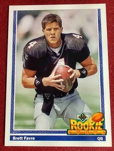 lot 38 image: 1991 Upper Deck Brett Favre Rookie Card