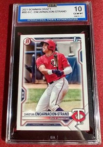 lot 44 image: 2021 Bowman Christian Encarnacion-Strand 1st Bowman - ISA 10