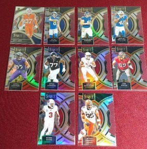 lot 50 image: (10) Select Football Die-Cut Prizm Cards - Several Rookies