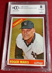 1966 Topps Roger Maris Card - BCCG 8