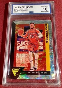 lot 56 image: 2020-21 Flux Silver Pulsar Jalen Brunson Card - CCG 10