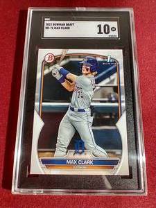 lot 60 image: 2023 Bowman Max Clark 1st Bowman - SGC 10