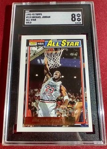lot 71 image: 1992-93 Topps Michael Jordan Gold Card - SGC 8
