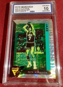 lot 74 image: 2020-21 Flux Silver Pulsar Pete Maravich Card - CCG 10