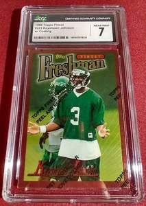 lot 76 image: 1996 Topps Finest Keyshawn Johnson Rookie Card - CGC 7