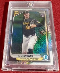 lot 77 image: 2024 Bowman Chrome Paul Skenes Megabox Refractor Rookie Card