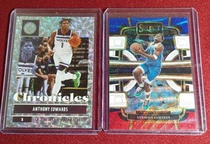 lot 80 image: (2) Anthony Edwards Prizm Cards