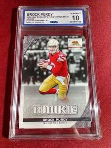 lot 89 image: 2023 Leaf Brock Purdy Rookie Card - CCG 10