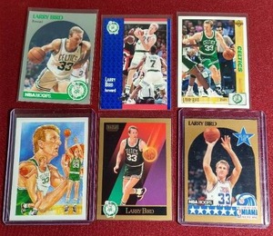 lot 91 image: (6) Larry Bird Cards