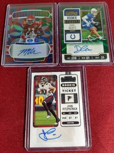 lot 101 image: (3) Football Autograph Cards