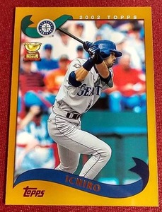 lot 114 image: 2002 Topps Ichiro Rookie Gold Cup Card